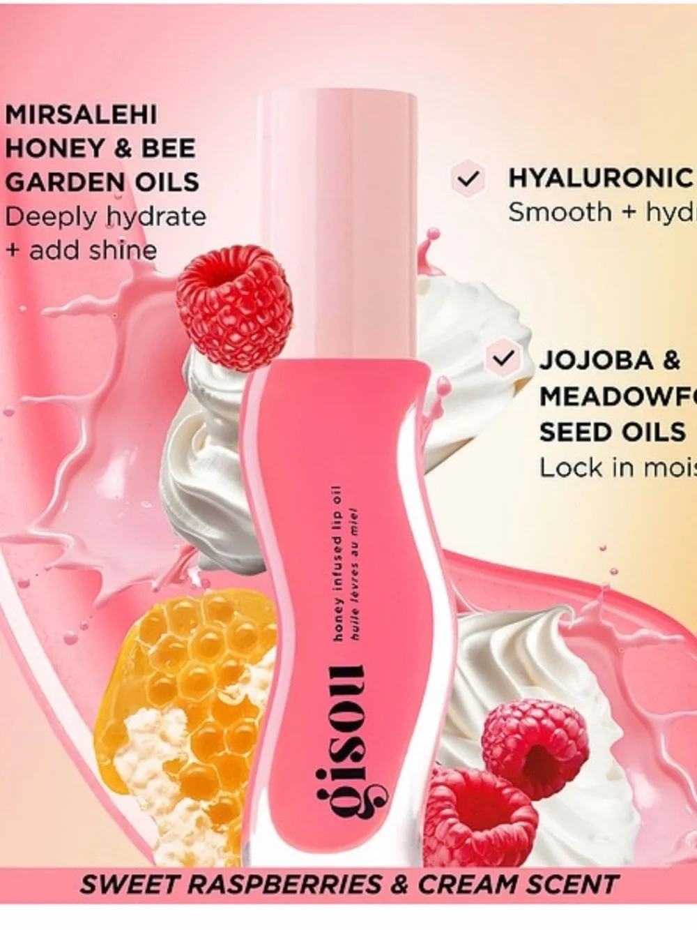 Gisou Honey Infused Lip Oil In “Raspberry Swirl”!
